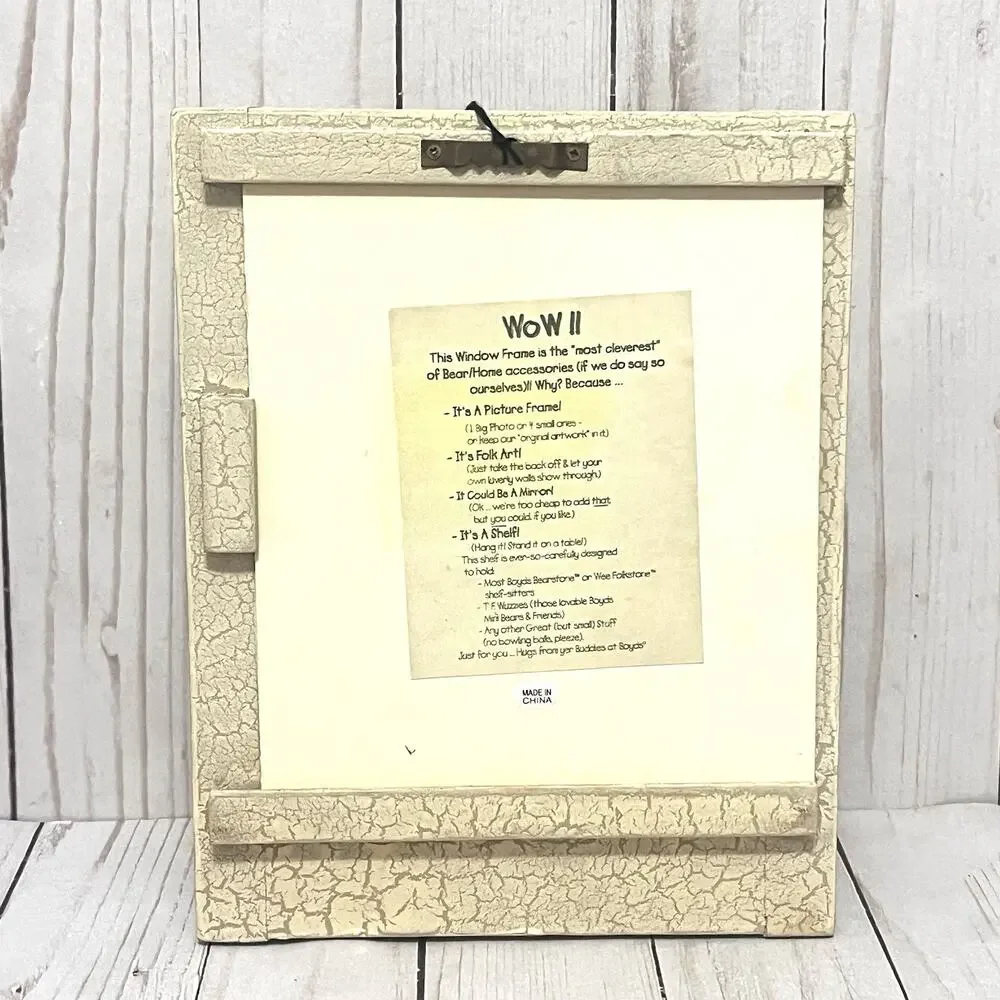 NEW!! Boyd’s Bear Cottagecore Photo Frame Window W/Shelf Farmhouse 9